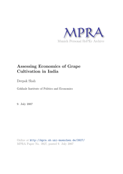 Assessing Economics of Grape Cultivation in India