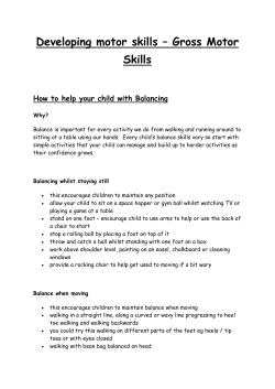 Developing motor skills &ndash; Gross Motor Skills