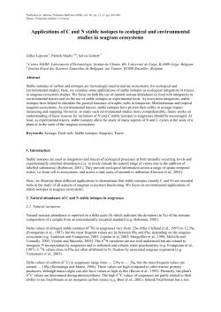 Applications of C and N stable isotopes to ecological and