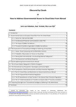 Obscured by Clouds or How to Address Governmental Access