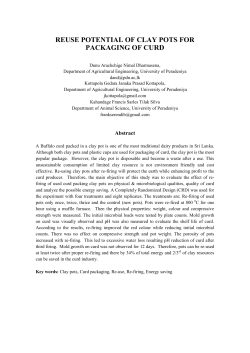 reuse potential of clay pots for packaging of curd