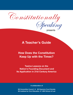 A Teacher`s Guide - Constitutionally Speaking