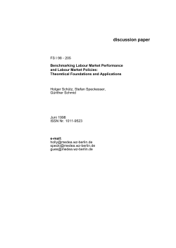 Benchmarking labour market performance and labour market