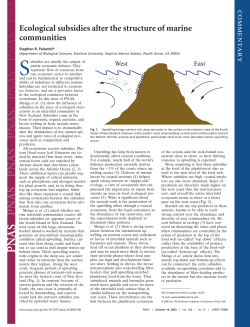 Ecological subsidies alter the structure of marine communities