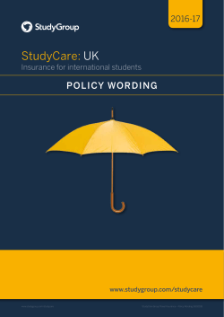 StudyCare policy summary - Durham University International Study