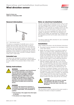 Operating and installation instructions Wind direction sensor