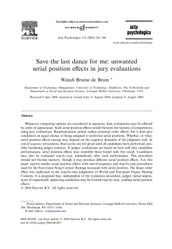 Save the last dance for me: unwanted serial position