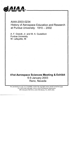 History of Aerospace Education and Research at Purdue University