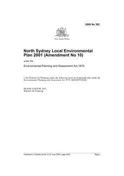 North Sydney Local Environmental Plan 2001 (Amendment