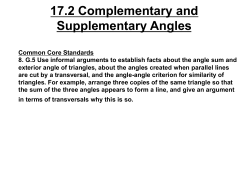 17.2 Complementary and Supplementary Angles