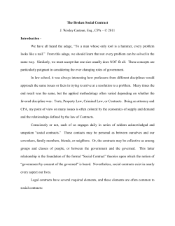 The Broken Social Contract J. Wesley Casteen, Esq., CPA &ndash; &copy; 2011