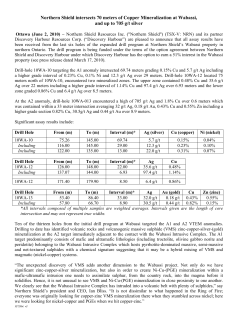 Northern Shield intersects 70 meters of Copper Mineralization at