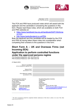 Short Form A &ndash; UK and Overseas Firms