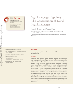 Sign Language Typology - Max-Planck