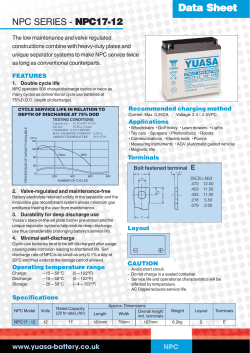NPC17-12 Data Sheet - EUROSEP Instruments