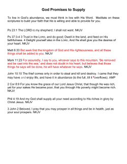 God Promises to Supply - Abundant Grace Church