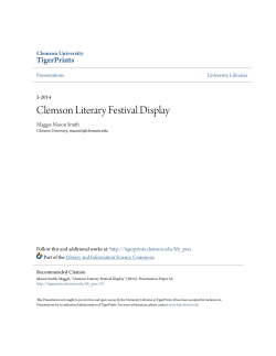 Clemson Literary Festival Display - TigerPrints