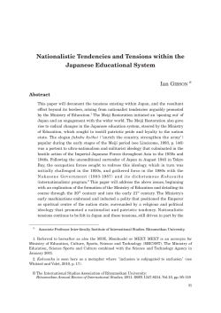 Nationalistic Tendencies and Tensions within the Japanese
