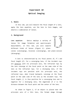 Experiment 10 Optical Imaging - University of Louisville Physics