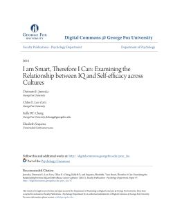 I am Smart, Therefore I Can: Examining the Relationship between IQ