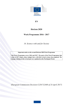 Science with and for Society Work Programme 2016-2017