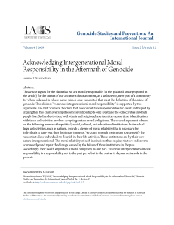 Acknowledging Intergenerational Moral Responsibility in the