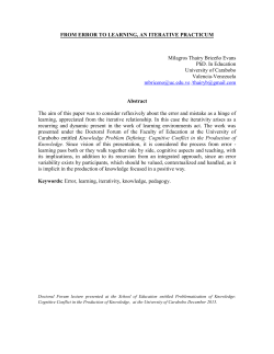 FROM ERROR TO LEARNING, AN ITERATIVE PRACTICUM