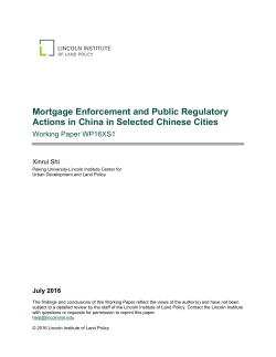 Mortgage Enforcement and Public Regulatory Actions in China in