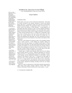 Interracial Dialogue in Rap Music: Call-and