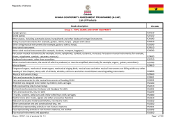Ghana - GCAP - List of products Ed 1.0