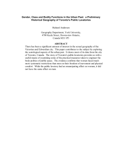 Gender, Class and Bodily Functions in the Urban