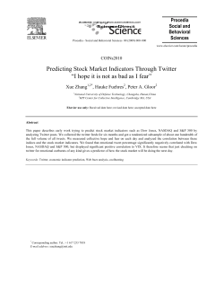 Predicting Stock Market Indicators Through Twitter &ldquo;I hope it