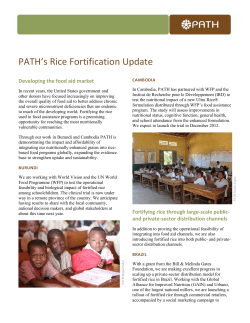 PATH`s Rice Fortification Update