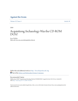 Acquisitiong Archaeology-Was the CD-ROM DOA? - Purdue e-Pubs