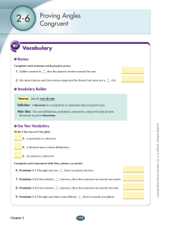 Proving Angles Congruent
