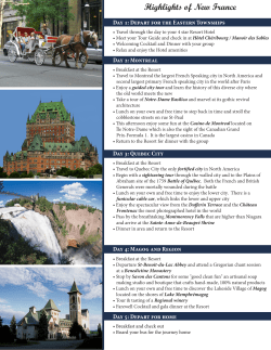 Highlights of New France