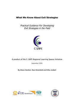 Practical Guidance For Developing Exit Strategies in the