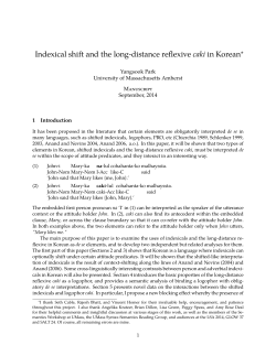 Indexical shift and the long-distance reflexive caki in Korean