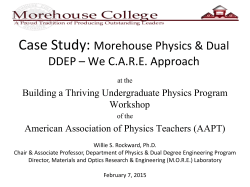 Morehouse Physics Making a Major Difference