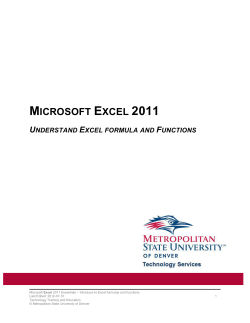 Excel 2011 - Introduce to Excel formulas and functions