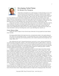 Developing Verbal Talent