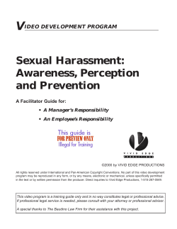 Sexual Harassment: Awareness, Perception and