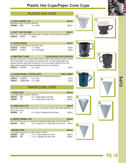 CUPS Plastic Hot Cups/Paper Cone Cups
