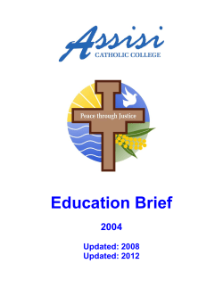 Education Brief - Assisi Catholic College
