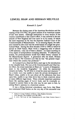 LEMUEL SHAW AND HERMAN MELVILLE