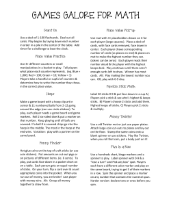 Use a deck of 1-100 flashcards. Deal out all cards. Play begins by