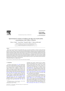 Spatiotemporal variation of methane and other trace