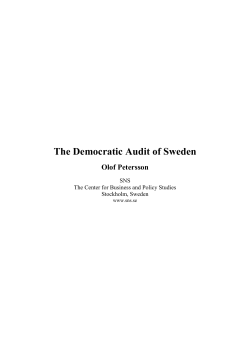 The Democratic Audit of Sweden
