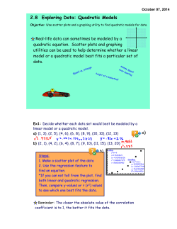 2.8 Exploring Data: Quadratic Models