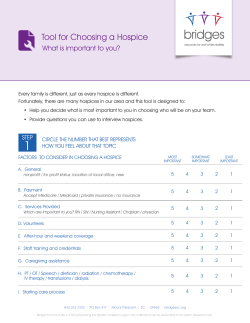 Tool for Choosing a Hospice